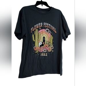 Rebellious One Graphic Tee with Floral Design
